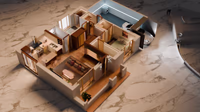Modern 3D Floor Plan Design for Real Estate
