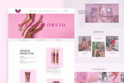 Landing page for a cosmetic brand