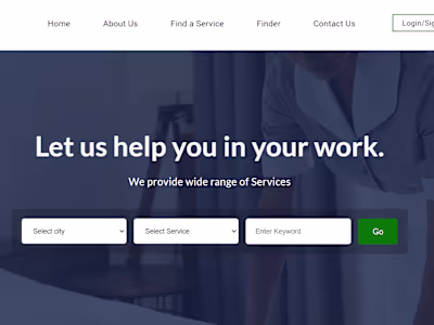Physical Services(cook, cleaner ,maid) selling website 