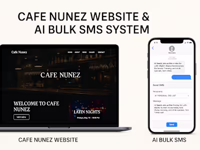 Cafe Nunez Website & AI-Powered Bulk SMS System