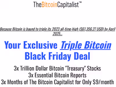 Financial Newsletter (Crypto) - Black Friday Sales Page 
