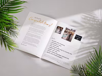 Wedding planner brochure for Showtime