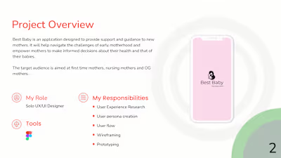 UX design case study on Newborn care app