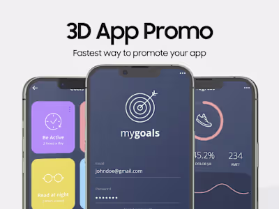 3D app promo, minimalist mobile app promotion video