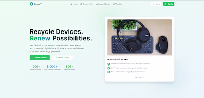 DetoxIT – E-Waste Donation & Request Platform Homepage