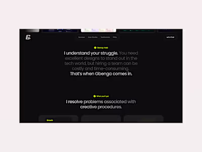Framer Portfolio website for Gbenga Alabi