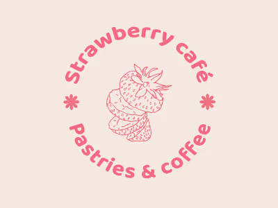 Branding for a strawberry themed café