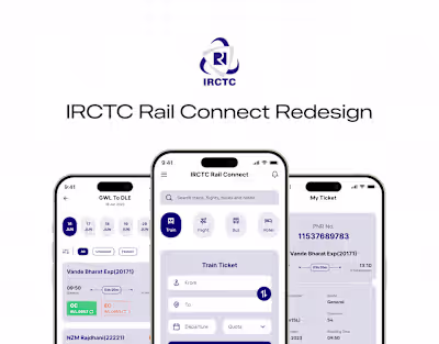 IRCTC Rail Connect: App Redesign