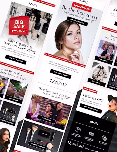 Email design for a cosmetics