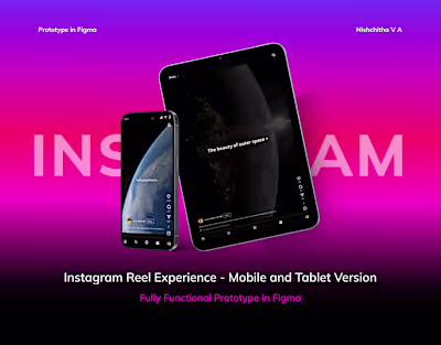 Instagram Reel UI Prototype in Figma - Mobile/Tablet