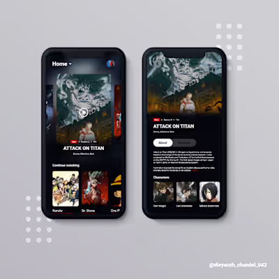 Anime Streaming App Concept