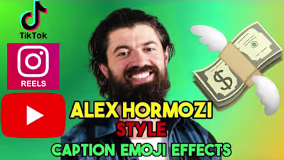 Edit reels, shorts in alex hormozi style with caption and emojis