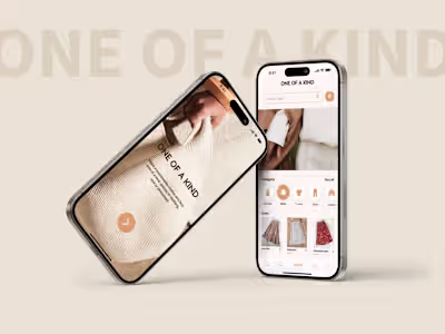 Here’s a peek at One of a Kind, a mobile shopping app design...