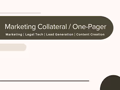 Media Kit/One Pager for a recent startup client project! -Ke...