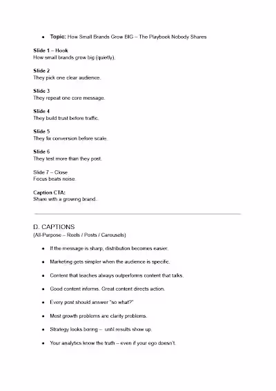 A collection of Instagram content