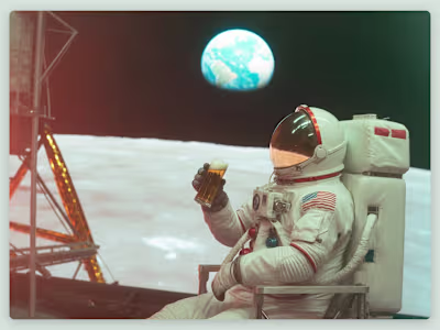 Prompt I used for a beer ad: "I wanna see an astronaut drink...