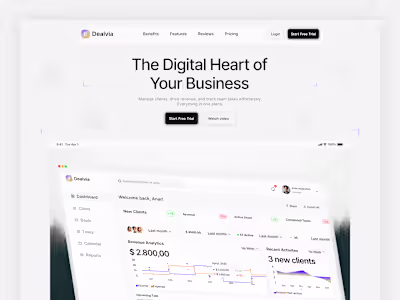 Dealvia: High-Converting B2B SaaS CRM Landing Page
