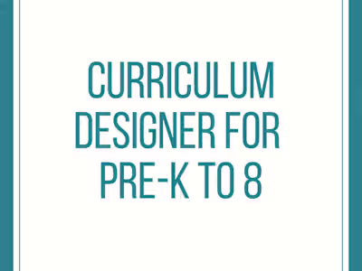 Curriculum Designer for Pre-K to 8