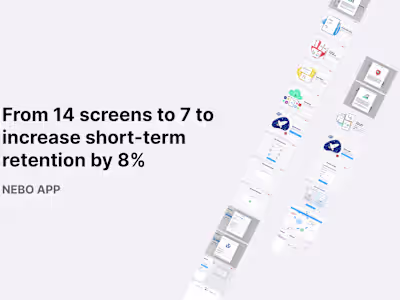Boost by 8% short-term retention by re-designing the onboarding