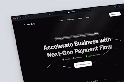 Tokenflow: Landing Page Design and Framer Development