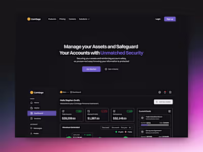 Coinsage - Dark mode exploration :: Behance