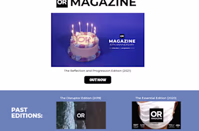OR Magazine 
(The Reflection & Progression Edition)