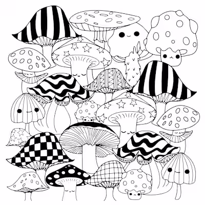 Kawaii style colouring book for teenagers 