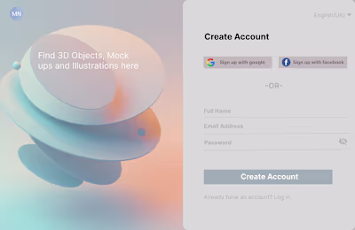 Sign up landing page