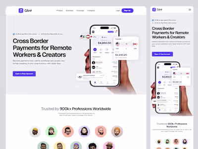 Glint Landing Page Design