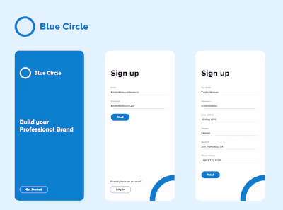 Blue Circle Sign up/Log in
