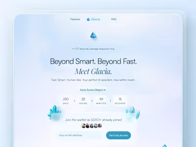 Glacia- AI Chat Landing Page