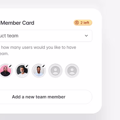 a minimal team management card