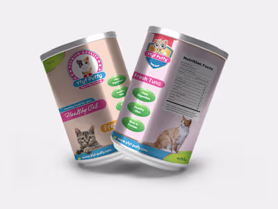 Logo & Packaging Design for Yfyf Puffy – Premium Cat Food Brand