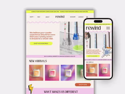 Website Design for Rewind Candles