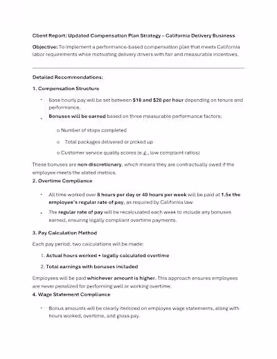 Review & Edit California Employee Pay and Bonus Plan