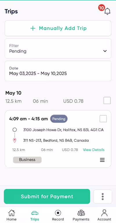 Kliks Mileage & Reimbursement