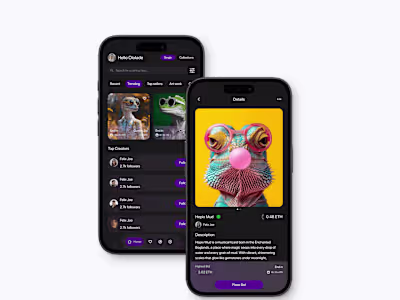 Web 3 (NFTs mobile app design)