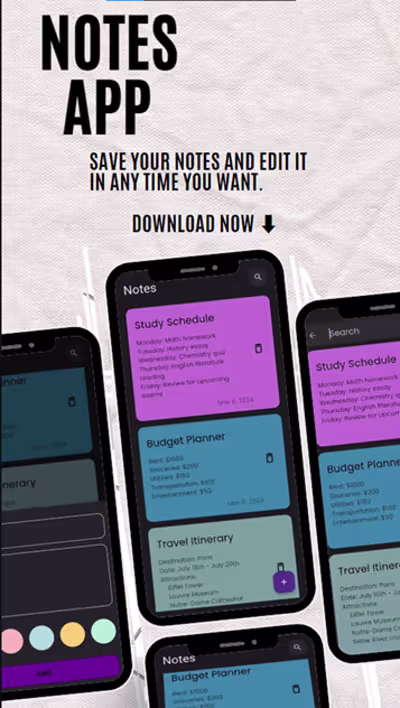 Notes-App || Mobile app build with Flutter :: Behance
