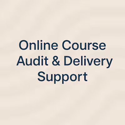 Course Readiness Audit for Online Program Launch