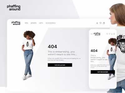 Daily UI Challenge 008: 404 Page Design