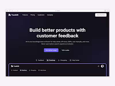 TrackOS - Framer Website