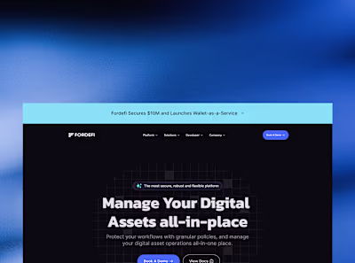 FORDEFI Landing Page Design for Institutional Trust