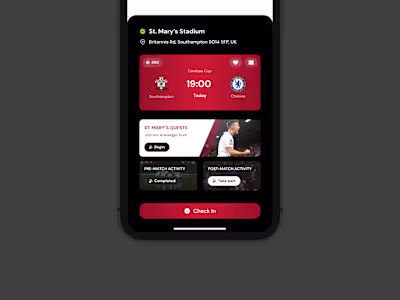 Football Game Check-In & Fan Engagement App