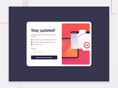 Newsletter sign-up form with success message