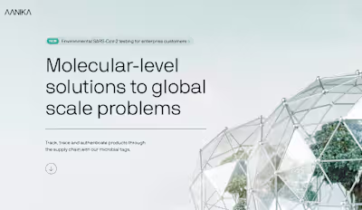 Aanika Biosciences: Messaging/brand strategy, web copy