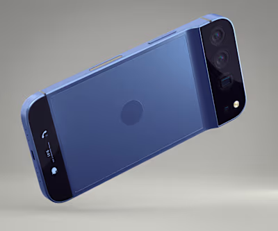 The Next concept smartphone with solid camera island and bot...