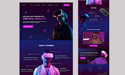 VR Headset Landing Page