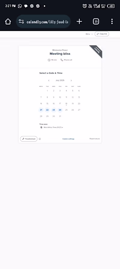 SET UP CALENDLY BOOKING PAGE FOR SCHEDULING 