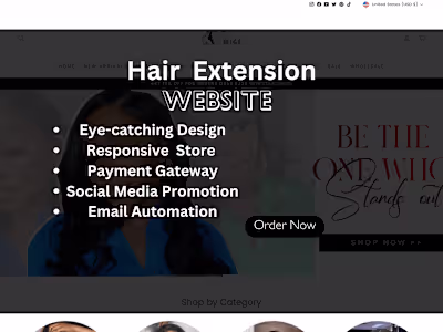 website for hair extensions, eyelashes, beauty salons, and spa 