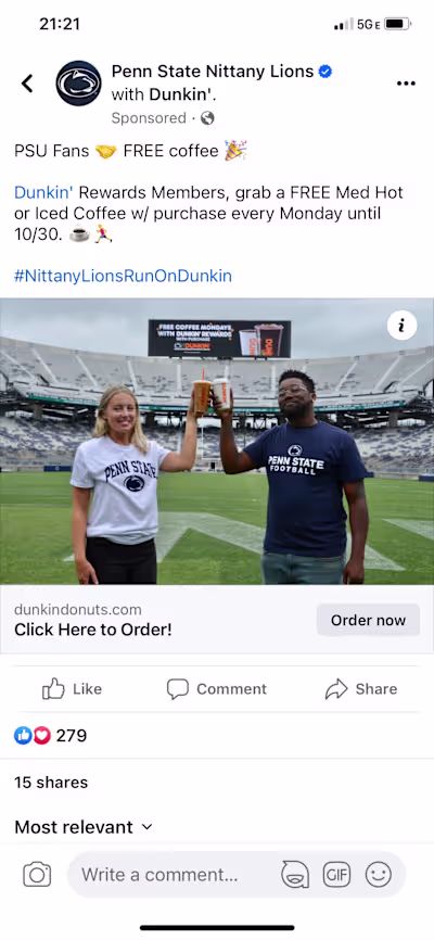 Penn State X Dunkin' Photo Shoot